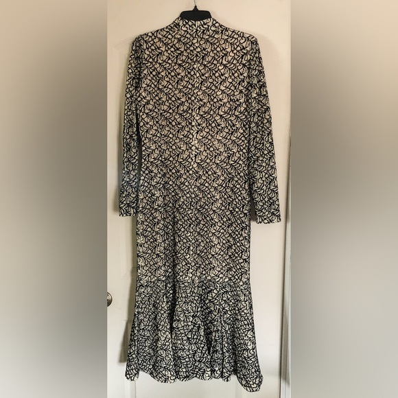 Emilia Wickstead Black and Ivory Flocked Lace Dress - Picture 12 of 16